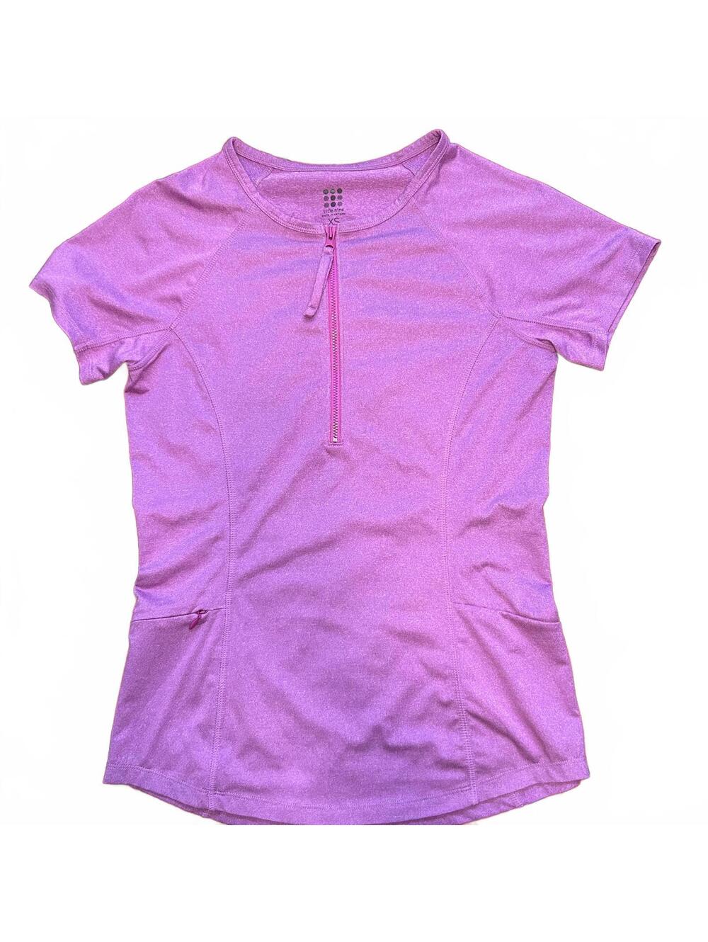 Title Nine Sunbuster Tee Purple 1/2 zip with pocket XS